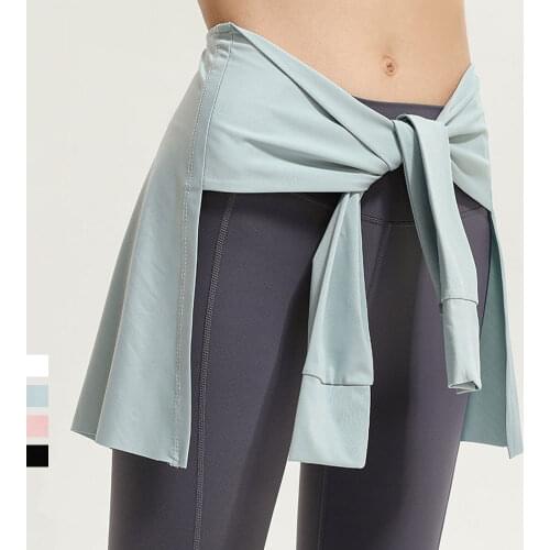 Decorative Fake Shirt Sport Gym Fitness One Piece Skirt Covering Buttocks Thin Half-length Bandage Yoga Dance Short Ballet Skirt