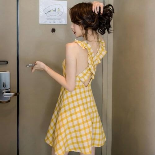 Kids Girls Clothes Outfits Yellow Plaid 13 Years Old Summer Dress Beach 2021 Vestidos Ninas Robe Fille Meisjes Jurk