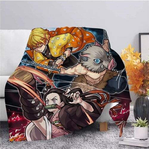 Fashion Anime Demon Slayer Season 2 Flannel Soft Warm Blanket Printed Quilts Bedding Cover Sofa Travel Office Throw Blanket