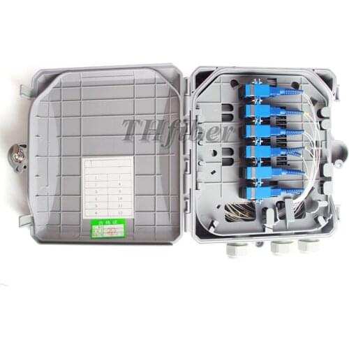 FTTH 12-core Fiber Distribution box Corridor box fiber optic box optical sub-box With SC/UPC connectors pigtails