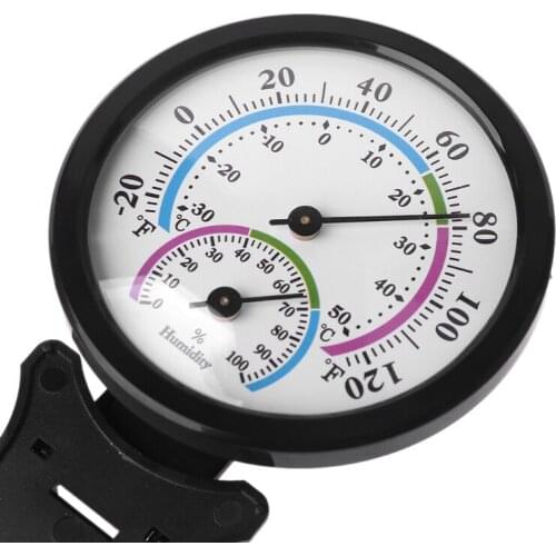 No Battery Required Round Hygrometer Temperature & Humidity Monitor Weather 3" Thermometer Hygrometer Indoor Black 85AC