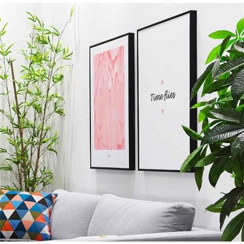 HAOCHU Pink Feather Dandelion Canvas Painting For Living Room Home Decor Painting Print Poster Simple Nordic Wall Picture
