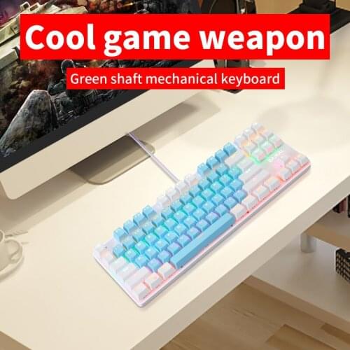 Gaming Mechanical Keyboard 87 Keys Game Anti-ghosting Blue Switch Color Backlit Wired Keyboard For Pro Gamer Laptop PC