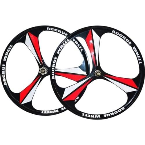 26 Inch Mountain Bike 3 Spokes Wheelset Magnesium Alloy Wheel Bicycle Rim MTB Bike Disc Brake MTB Cycling Parts