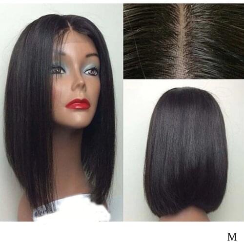LUFFYHAIR Short Bob Wigs Brazilian 100% Remy Hair Straight 5*4.5 Silk Base Full Lace Human Hair Wigs Pre-Plucked Bleached Knots