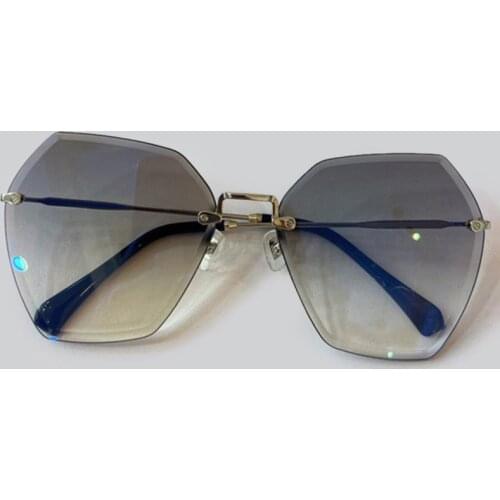 Fashion Rimless Sunglasses Women Men Luxury Vintage Brand Zonnebril Dames Gradient Colorful Alloy Sun Glasses Female UV400