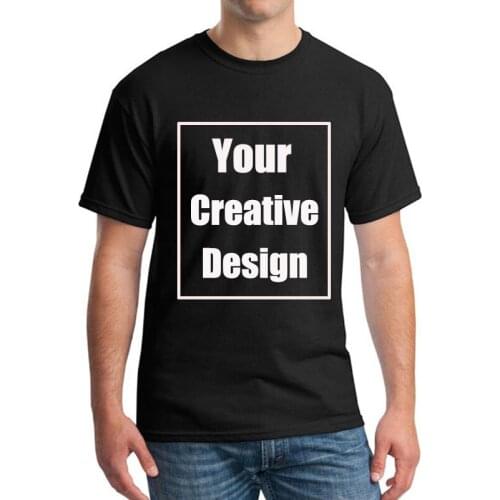 Customized Your LOGO Men 100% Cotton T Shirt Short Sleeve T-shirt Casual Hip Hop Tees Top