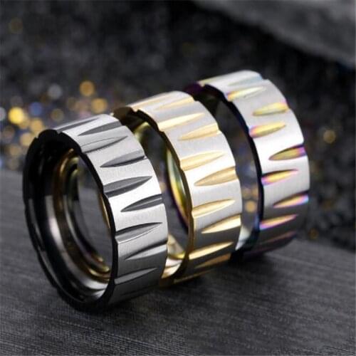 New Irregular Tapered Brushed Stainless Steel Ring Domineering Hip-Hop Trend Nens And Womens Ring Accessories Fasion Jewelry