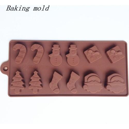 Wholesale Silicone mold B063 Santa Claus socks tree gift shape Chocolate mold Fondant cake mould Baking mold