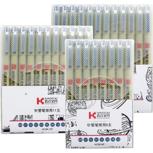 Pigment Liner Micron Pen Set Neelde Drawing Pen lot 005 01 02 03 04 05 08 1.0 Brush Art Markers Fineliner Sketching Pen