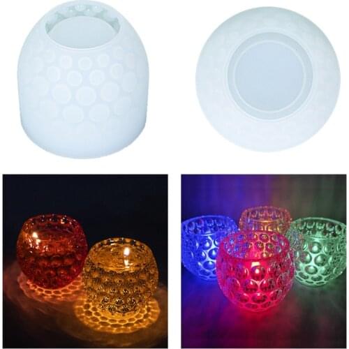 1 Pc Candlestick Epoxy Resin Mold Jewelry Tray Storage Box Flower Pot Casting Silicone Mould DIY Crafts Home Decorations Making