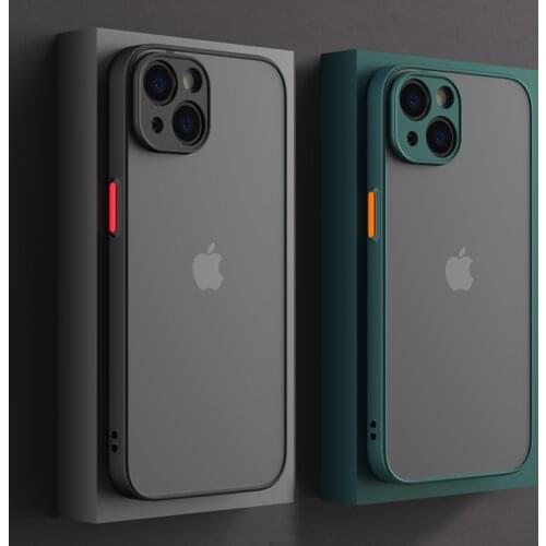 Luxury Bumper Silicone Shockproof Hard Phone Case For iPhone 11 12 Pro Max Mini X Xs XR 7 8 Plus SE 2020 Transparent Matte Cover