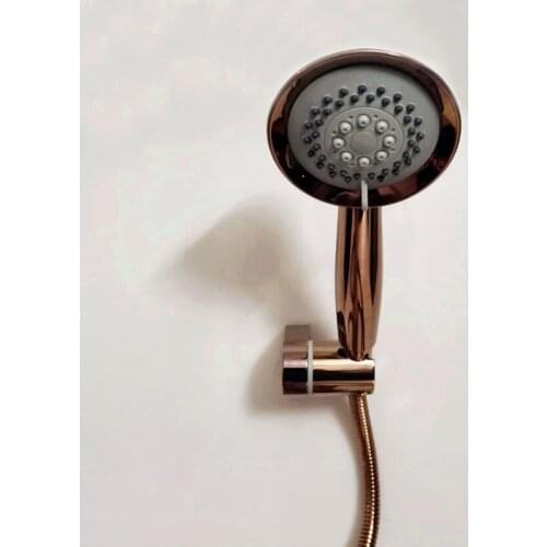 Rose Gold Color abs Hand Held Shower Head Wall Holder Bracket 1.5M Hose Set Water Saving Bathroom Handheld Sprayer TH987