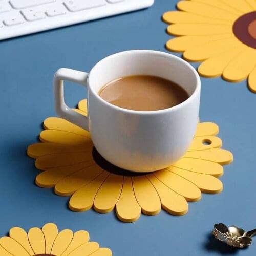 Flower Cute Heat Resistant Silicone Mat Drink Cup Coasters Non-slip Pot Holder Table Placemat Kitchen Accessories Onderzetters