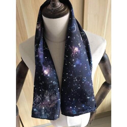 2020 New Arrival winter brand blue star 100% silk scarf 90*90 cm square shawl hand made roll wrap for women lady free shipping