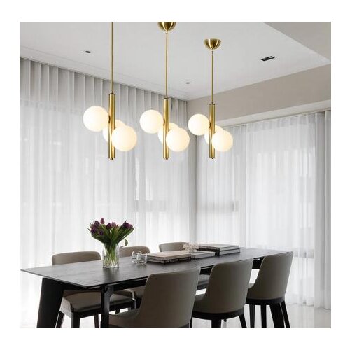 Nordic Modern Pendant Lamp Home Decoration Living Room Glass Globe Ball Table Dining Room Furniture Lighting Suspension Design