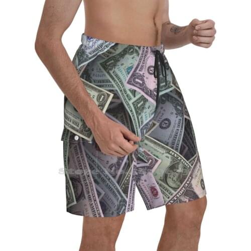 Dollar Bills Running Swimming Fitness Sports Shorts President Greenback Banking Dollar Sign Business Wealth Concepts Us Paper