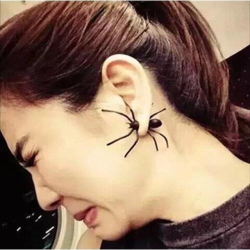 Starbeauty 1pc Spider Ear Piecing Overstate Punk Spider Stud Earrings For Woman Helix Piercing Body Jewelry