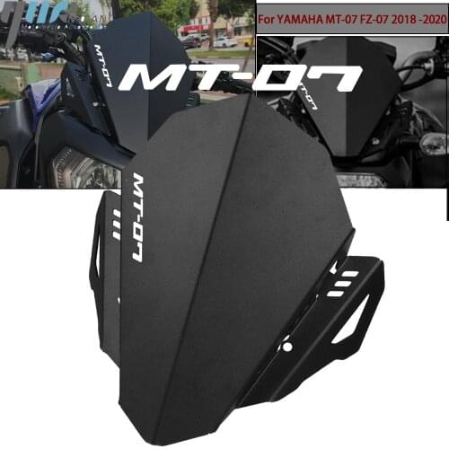 Motorcycle Aluminum Windscreen Windshield Wind Shield Screen For YAMAHA MT07 MT-07 MT 07 FZ-07 FZ07 FZ 07 MT/FZ07 2018 2019 2020