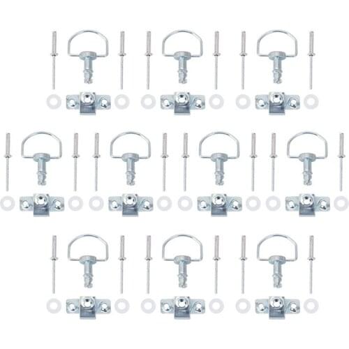10 Sets Race Fairing Fasteners Quick Release D-RING 1/4 Turn Rivet Racing bolts screws 17MM for Honda Ducati Aprilia BMW YAMAHA