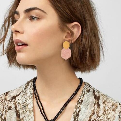 Women Earrings Trend Acrylic Drop Earrings for Women Fashion Multicolor Bohemian Earrings 2021 Trend Female Jewelry Gifts