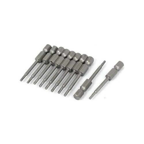 1/4 Inch Shank 50mm Long H2.0 Magnetic Hex Hexagon Screwdriver Bits 10pcs