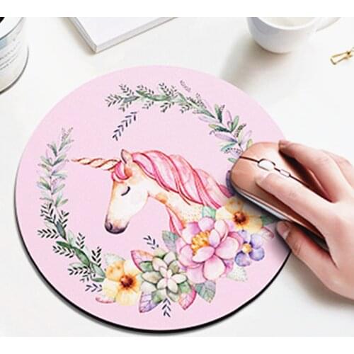 1pcs Cartoon Animal Pattern Mouse Pad Round Mousepad Office Mice Pad Rubber Home Computer Anti-slip Table Mat Study Room PC