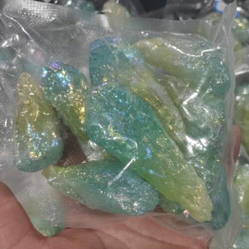 1pack Beautiful Colorful Electroplating crystal original stone natural crystal ore specimen stone ornaments pendant DIY as gift