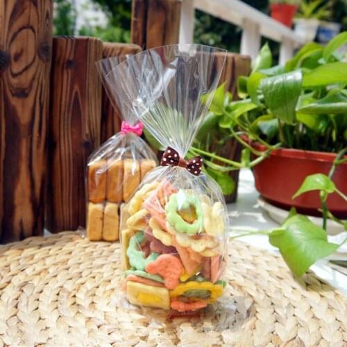 100pcs Transparent Cookies Bag Diy Gift Bag For Christmas Wedding Party Candy Food Packaging Bag Chic Gift 12*25cm