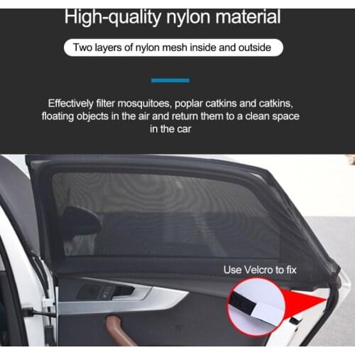2pcs Car Side Window Sun Visor Shade Mesh Cover Anti-mosquito Sunshade Insulation Fabric Shield UV Protector Cortinas Kitchen