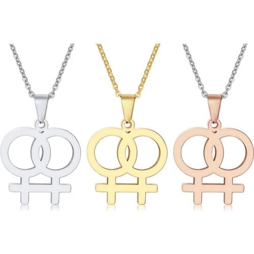 2021 LGBT Fashion Stainless Steel Material Simple Style And Temperament Pendant Necklace Suitable For Coupless Accessories