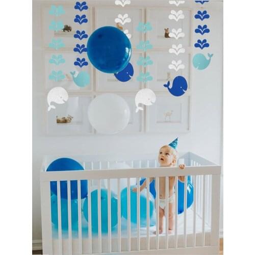 ONE TO FOUR 3/Pcs Glitter Whale Water Flower Ornaments Marine Wind Kindergarten Classroom Room Baby Birthday Party Decoration