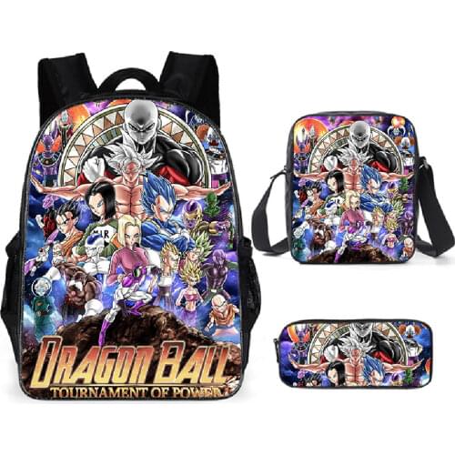 New Fashion Children Kids School Bags Sets Cute Cartoon Anime Dragon Ball 3pcs Set Student Backpack Boys Bag Mochila Rucksack