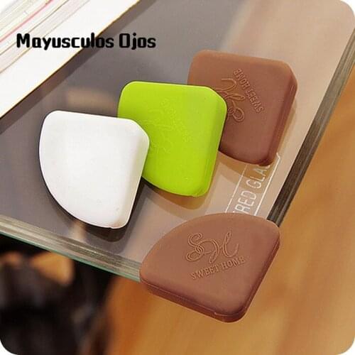 4PCS Plastic Aluminum Window Table Corner Safety Cover Silicone Children Safety Mat Thin Section Color Anticollision Desk Corner