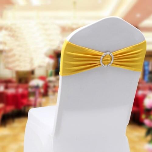 50pcs/lot Spandex Chair Sash Bands With Buckle Wedding Lycra Chair Band For Chair Cover Party Birthday Banquet Chair Decoration