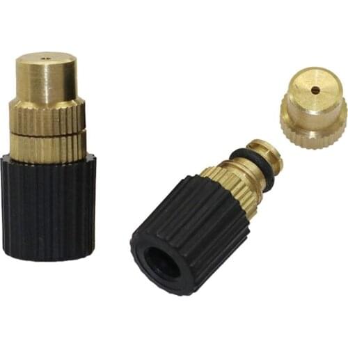 6mm Adjustable Brass Atomization Nozzles Garden Agriculture Irrigation Sprinklers Cooling Humidify Dust Removal Sprayers 100Pcs