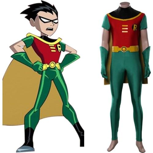 Anime Teen Robin Cosplay Costume Jumpsuit Outfits Halloween Carnival Costumes