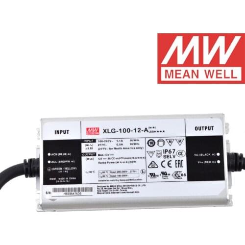 Mean Well XLG-100-12-A IP67 Metal Case Street/Skyscraper/Floodlight lighting meanwell 4-8A/8.4-12V/96W LED Driver