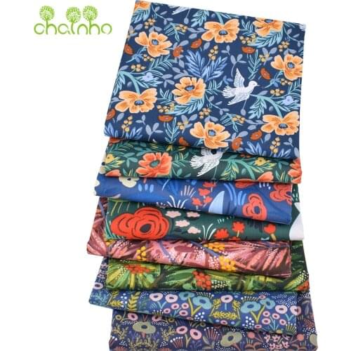 Chainho,Printed Twill Cotton Fabric,DIY Sewing&Quilting For Baby&Childrens Bedding Material,Gorgeous Flower,100x160cm or40x50cm