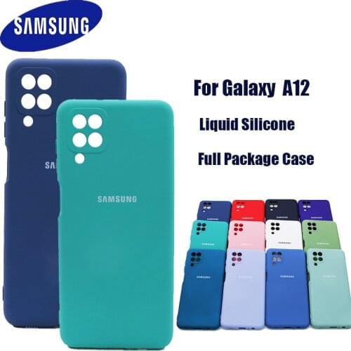 Case For Samsung Galaxy A12 a12 Cover Soft Silicone Silky Touch Liquid TPU No Fingerprint Protective Shell