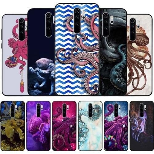 Giant Pacific octopus black Silicone Phone Case For Redmi note 9 8 7 Pro S 8T 7A Cover
