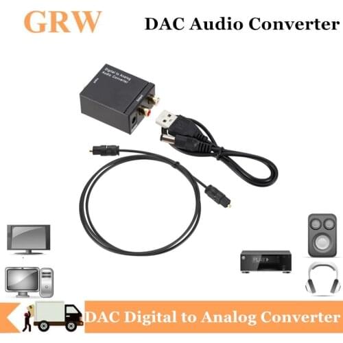 Grwibeou DAC digital to analog audio converter dac audio Toslink Coaxial Signal to RCA R/L Audio Decoder SPDIF ATV DAC Amplifier