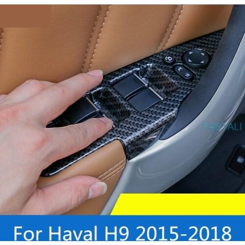 For Haval H9 2015-2018 Auto glass window lift switch box door control panel ABS frame car decoration supplies