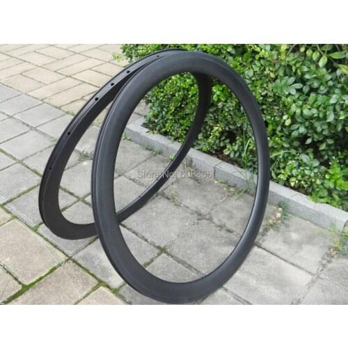 FLX-RIM-C05 : 3K Carbon matt Cycling road bike Bicycle 700C Clincher wheel rim 50mm (Basalt Brake Side)