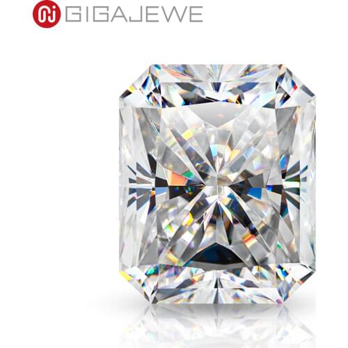 GIGAJEWE Hand-Cutting Radiant White TOP D VVS1 Moissanite Premium Gems Loose Diamond Test Passed Gemstone For Jewelry Making