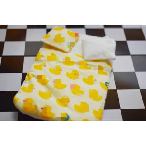 OB11 Doll Quilts are suitable for 1/12 fashion versatile cartoon animal design small love quilts + 2 pillow bed sets of 3 pieces