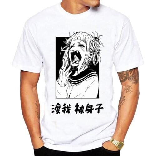 Short Sleeve TshirtMy Hero Academia Character Himiko T Shirt anime Men Hip Hop Top Tees Male