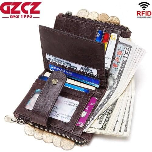 100% Quality Genuine Leather Men Wallet Coin Purse Small Card Holder PORTFOLIO Portomonee Male Walet Pocket Coffee Money Bag New