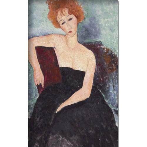 Abstract oil painting nude woman oil painting Red Headed Woman by Amedeo Modigliani High quality+100%handmade+Free shipping