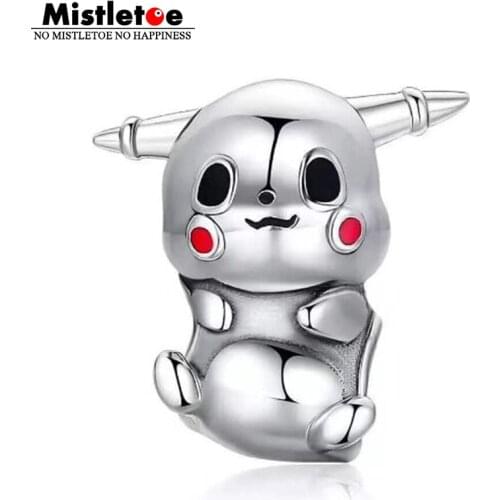 Mistletoe 925 Sterling Silver Cartoon Rabbit Charm Bead Fit European Bracelet Jewelrly